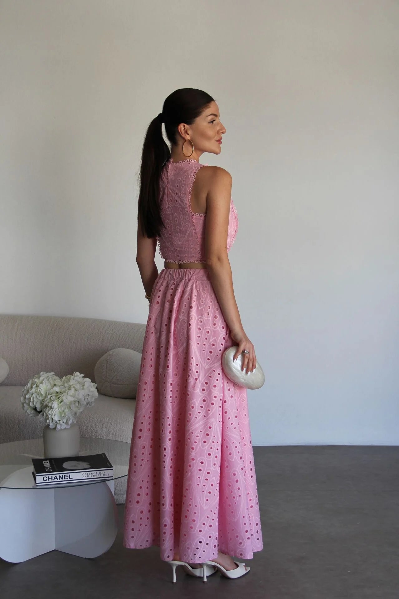 Openwork embroidery Two-Piece Set