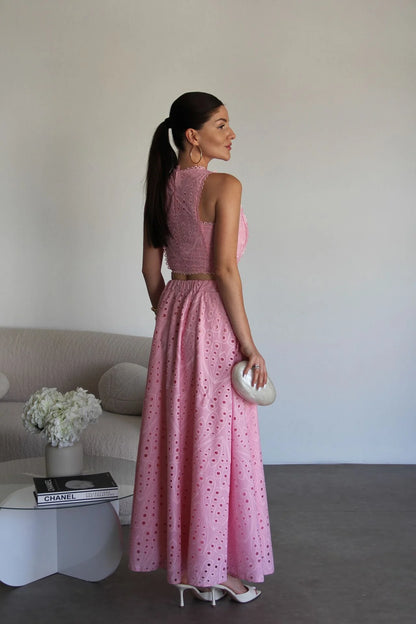 Openwork embroidery Two-Piece Set