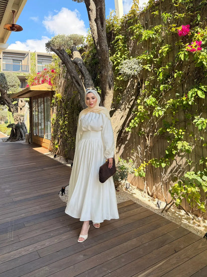 Designer Blouse waist detailed skirt Set - white