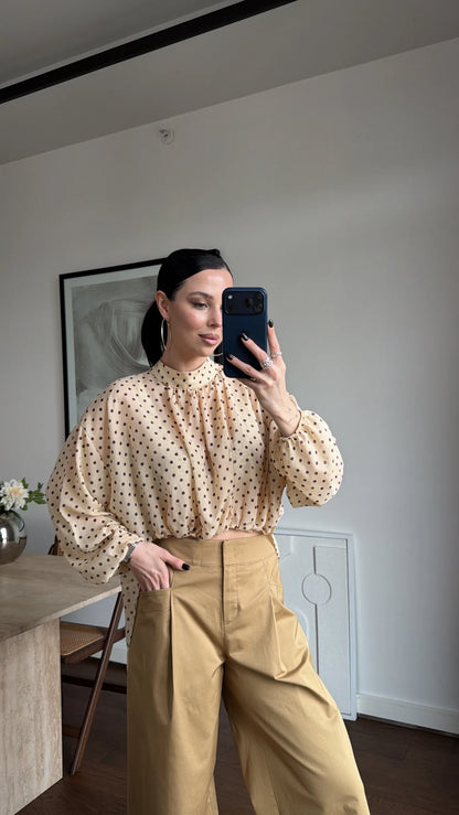 CHIFFON POLKA DOT BLOUSE
