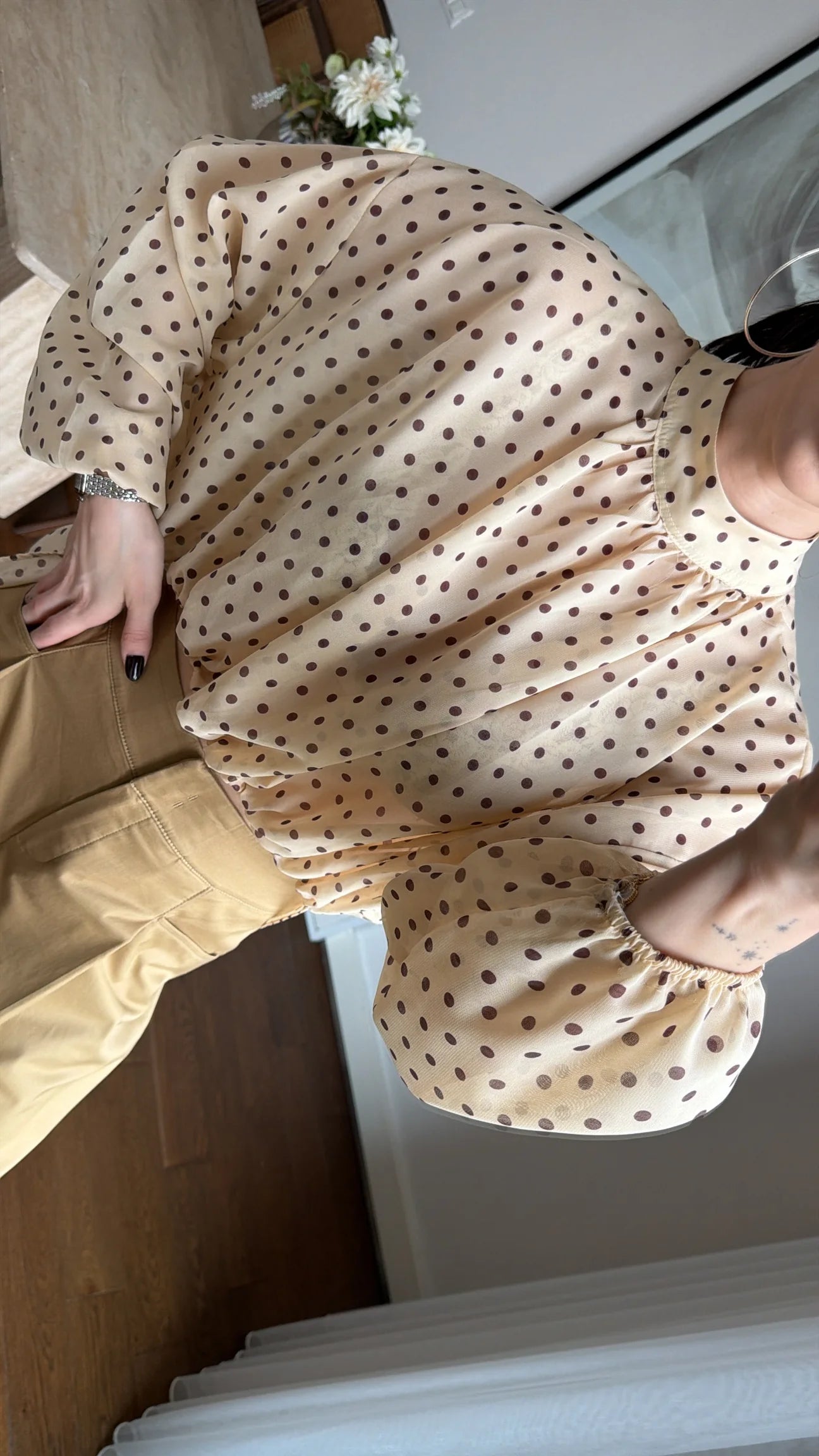 CHIFFON POLKA DOT BLOUSE