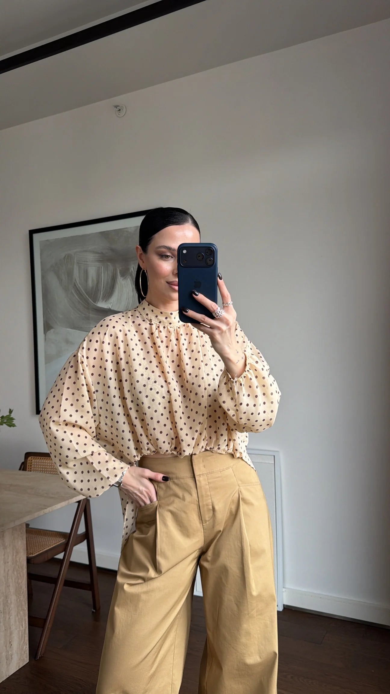 CHIFFON POLKA DOT BLOUSE