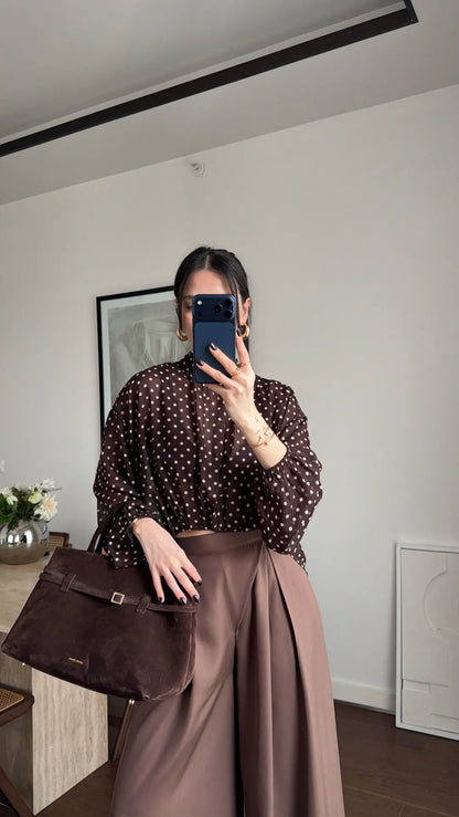 CHIFFON POLKA DOT BLOUSE