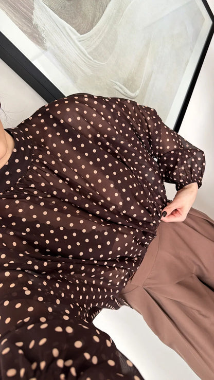 CHIFFON POLKA DOT BLOUSE