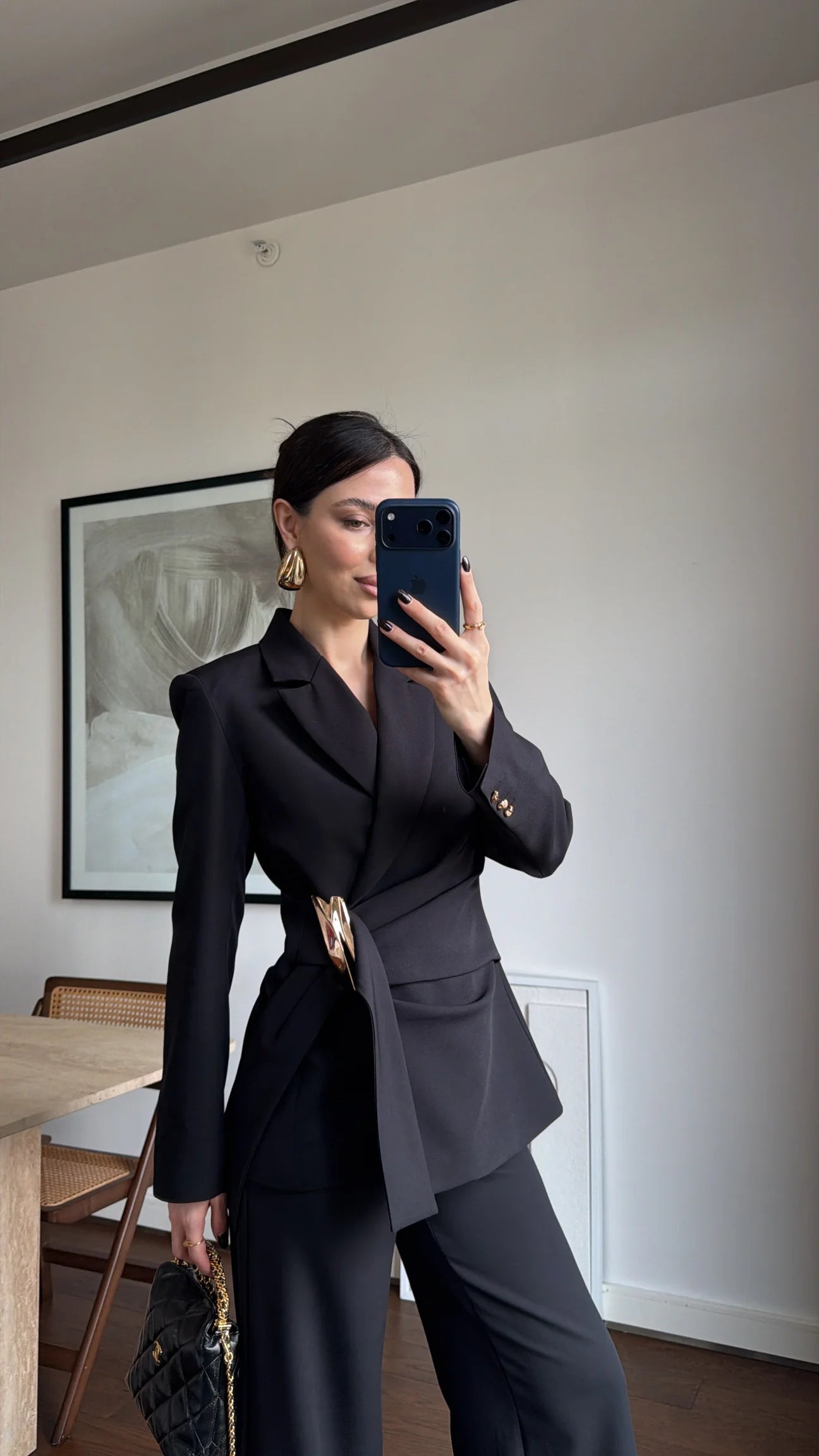 DOUBLE-BREASTED BLAZER WITH BUCKLE SUIT