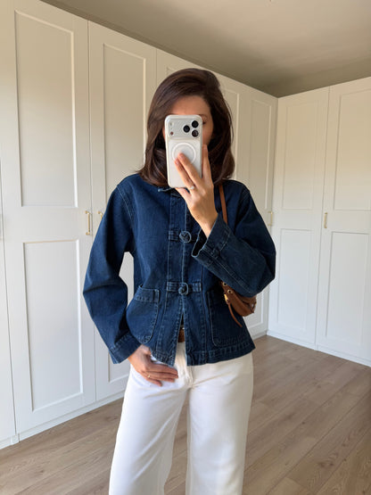 Indigo Front-Tie Jacket