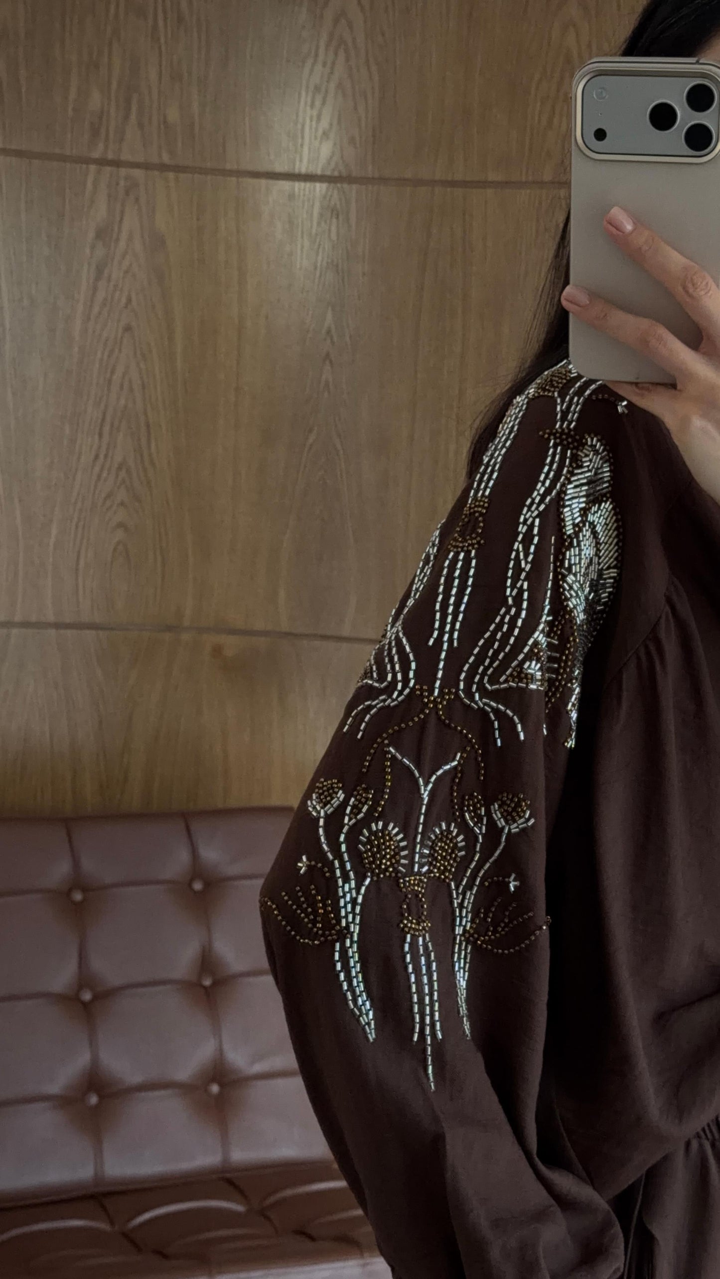 Embroidered and Beaded Brown Premium Set