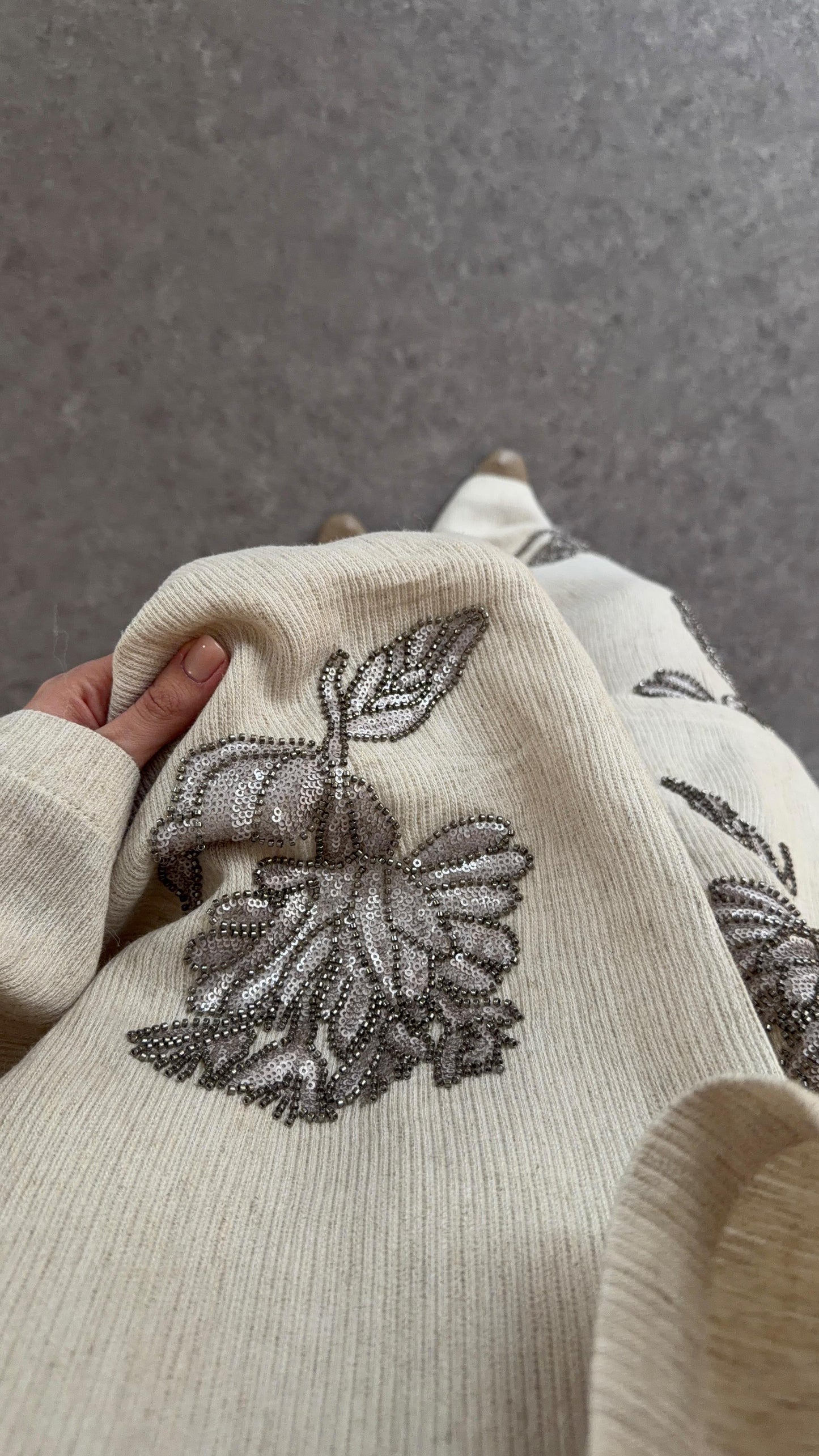 Embroidered Beaded Natural Premium Set