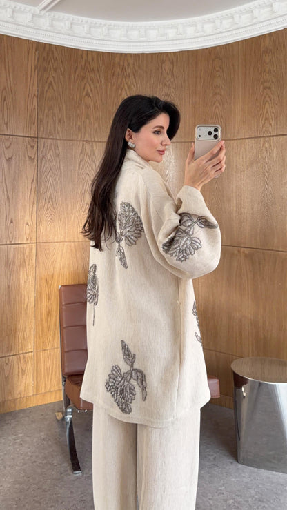 Embroidered Beaded Natural Premium Set