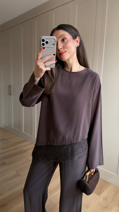 Lace Detail Tencel fabric co-ord Set