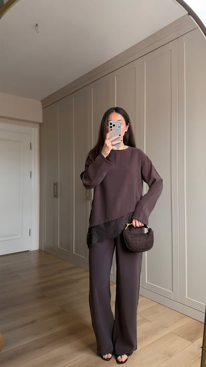Lace Detail Tencel fabric co-ord Set
