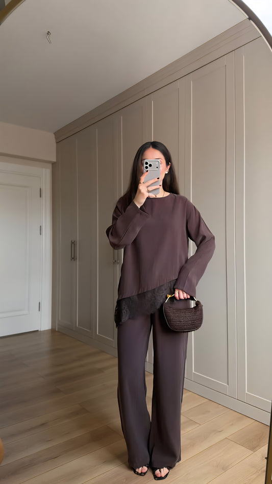 Lace Detail Tencel fabric co-ord Set