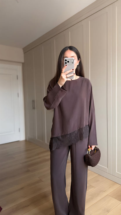Lace Detail Tencel fabric co-ord Set