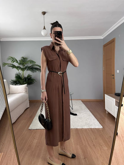 Tencel belted dress