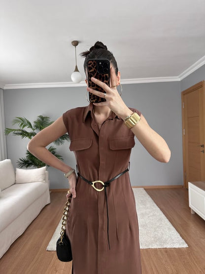 Tencel belted dress