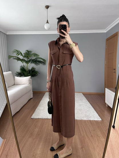 Tencel belted dress