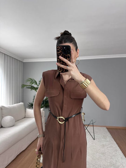 Tencel belted dress