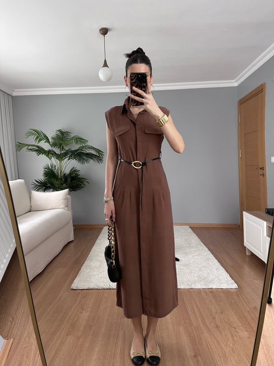 Tencel belted dress