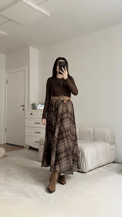 Checked chiffon lined Skirt