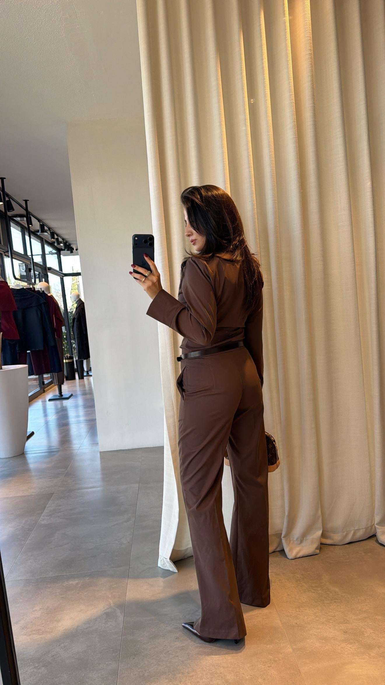 shirt with pleats bootcut trouser co-ord set