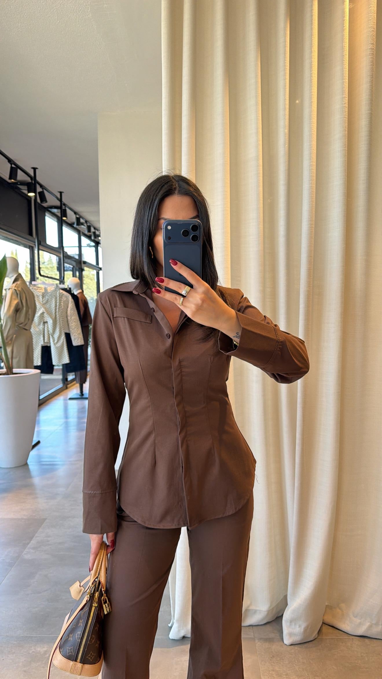 shirt with pleats bootcut trouser co-ord set
