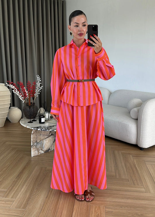 Striped skirt set