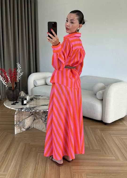 Striped skirt set