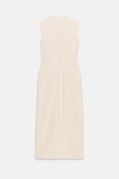 Gold buttons Belted dress