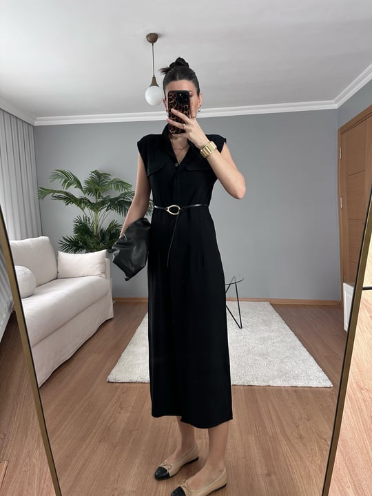 Tencel belted dress