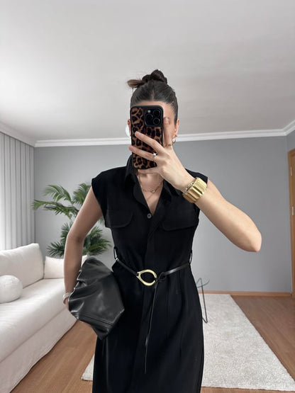 Tencel belted dress