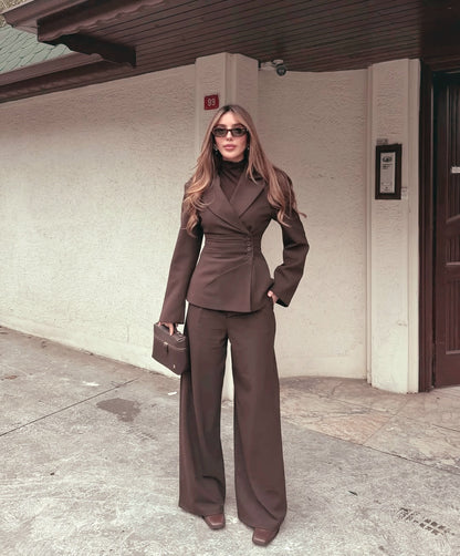 Brown 4 side buttons suit
