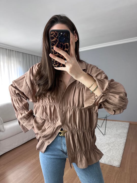 Crinkle fabric shirt