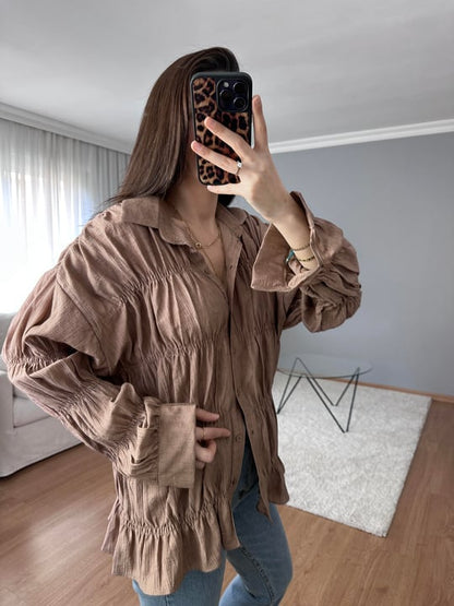 Crinkle fabric shirt