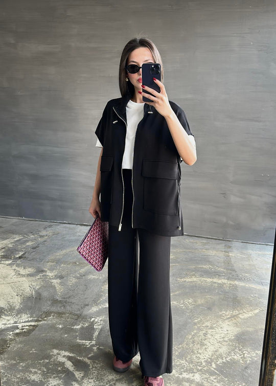 oysho fabric sleeveless double pocket co-ord set