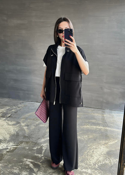 oysho fabric sleeveless double pocket co-ord set