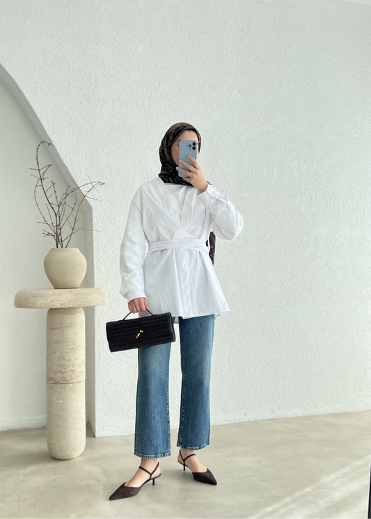 Wrap shirt with belt