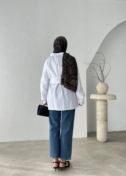Wrap shirt with belt
