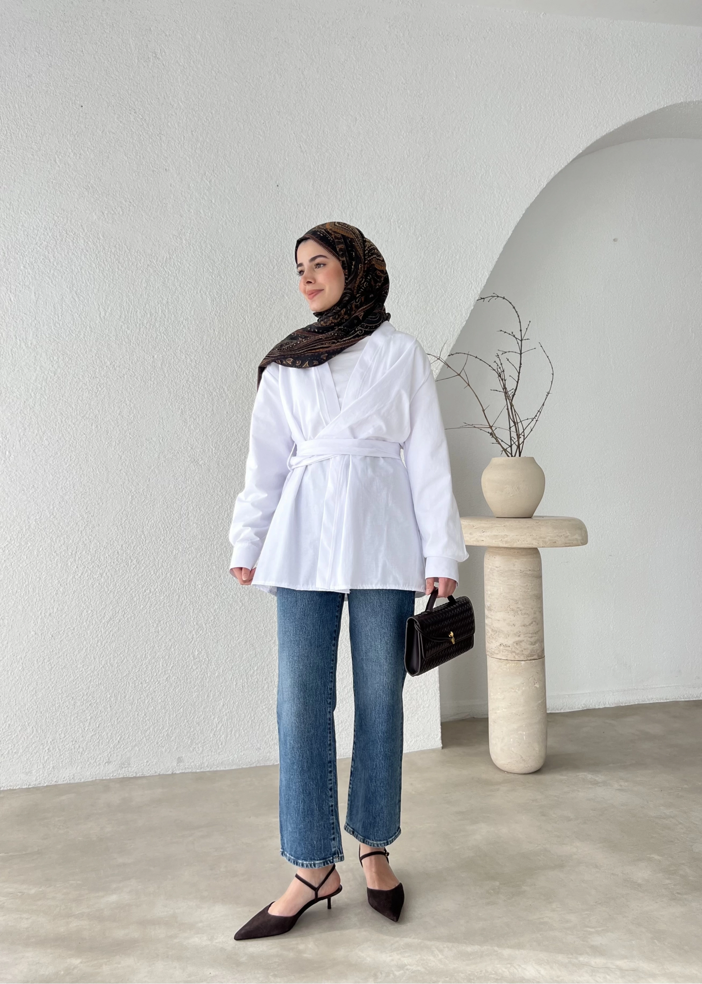 Wrap shirt with belt