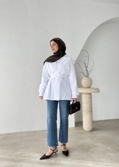 Wrap shirt with belt