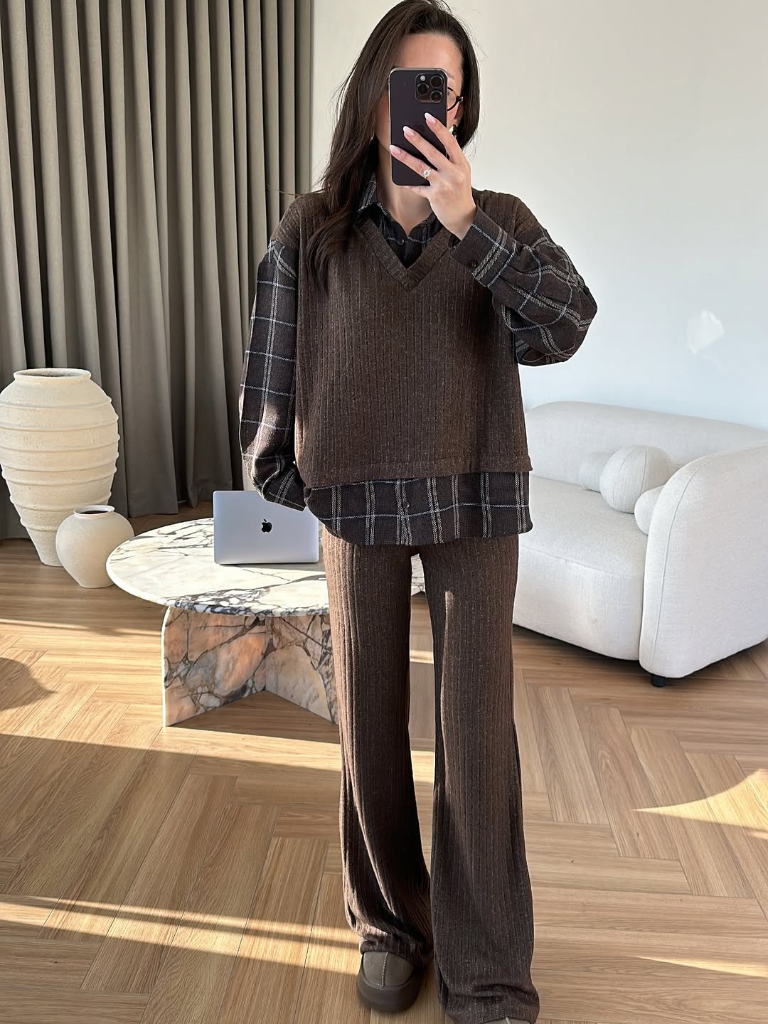 Shirt Detailed Knitted Trouser Set