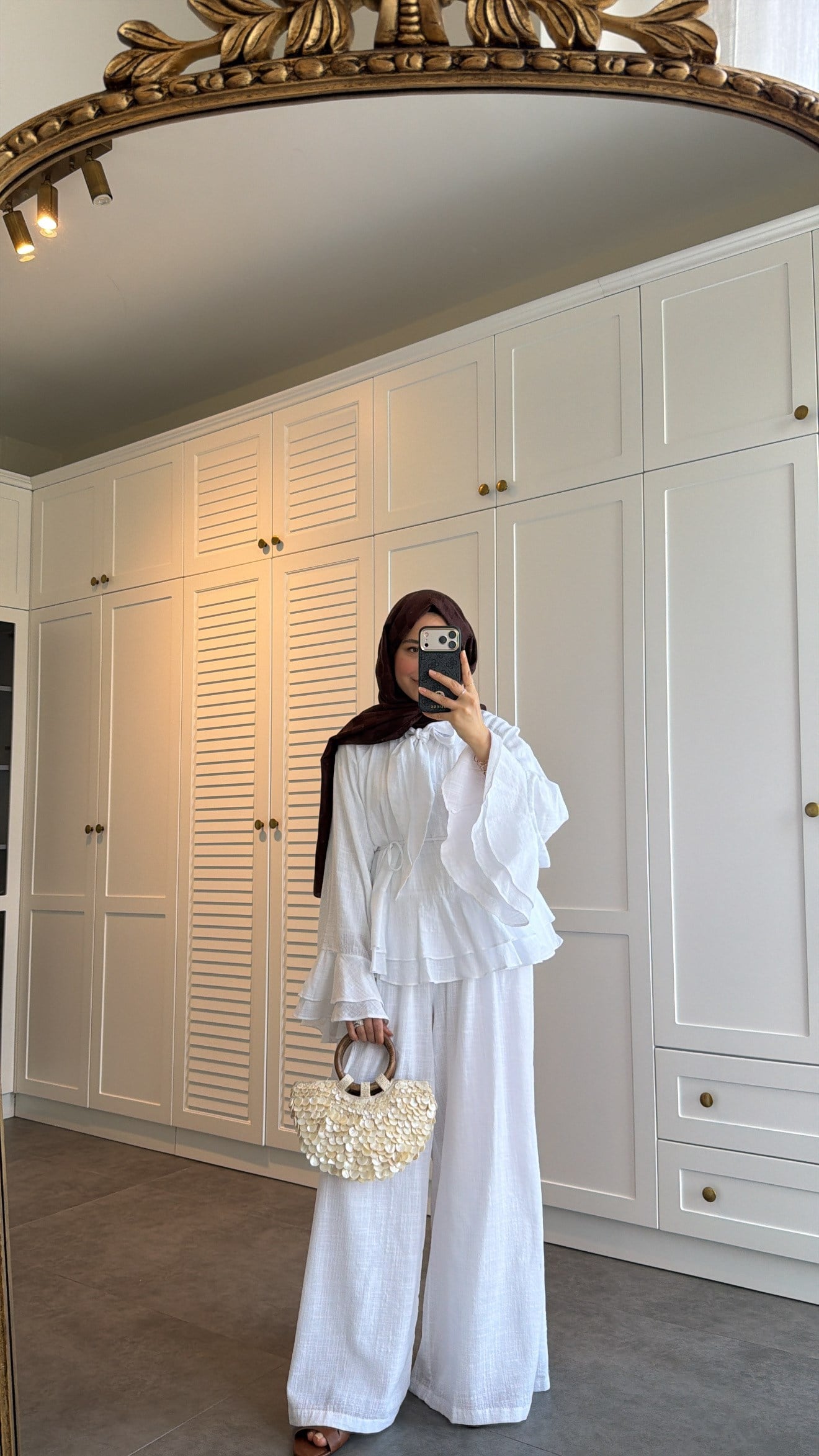 Choco Layered Linen Set - white