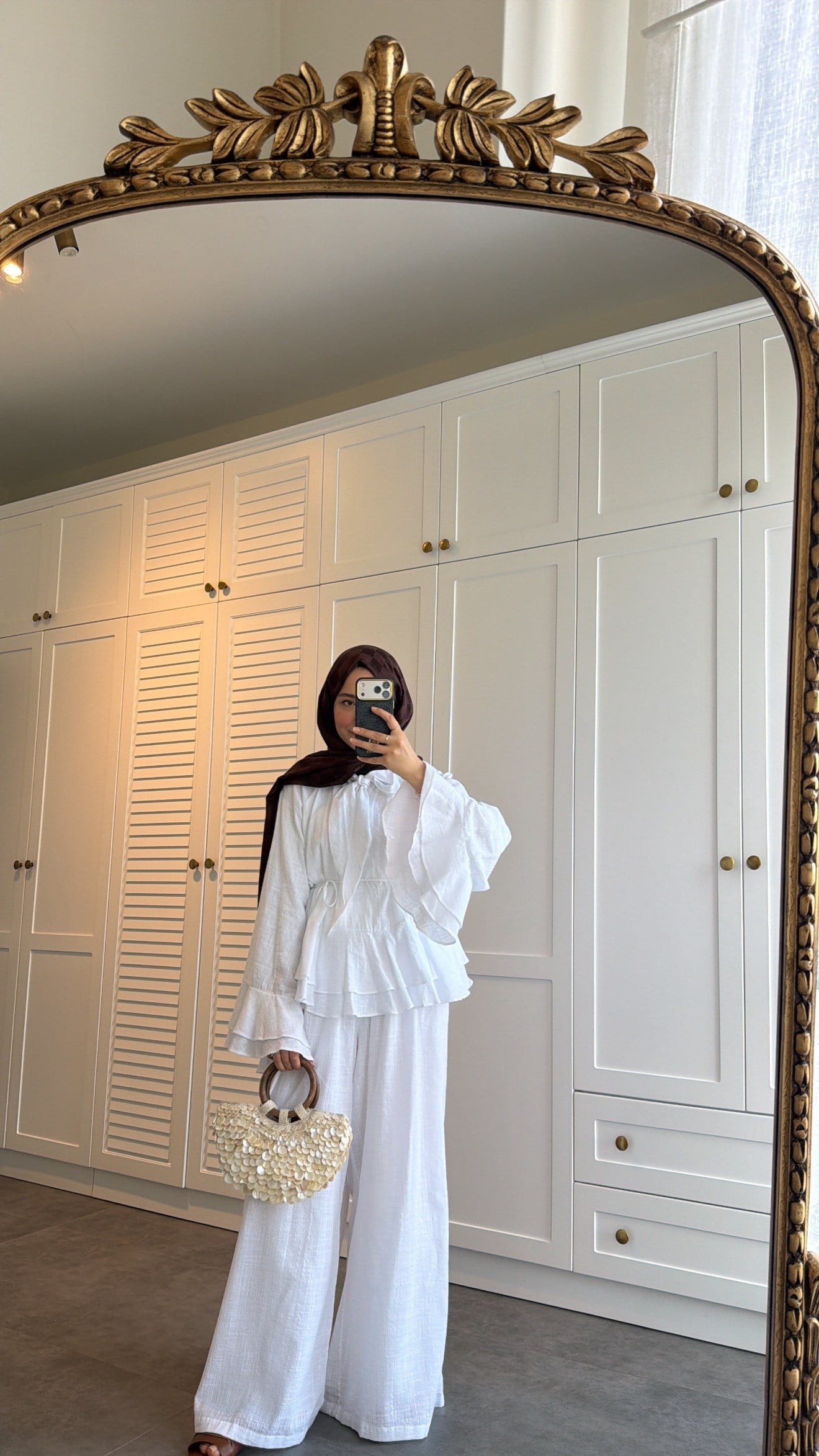 Choco Layered Linen Set - white