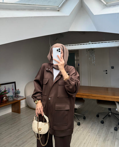 Mia Design Scuba oversized Set brown