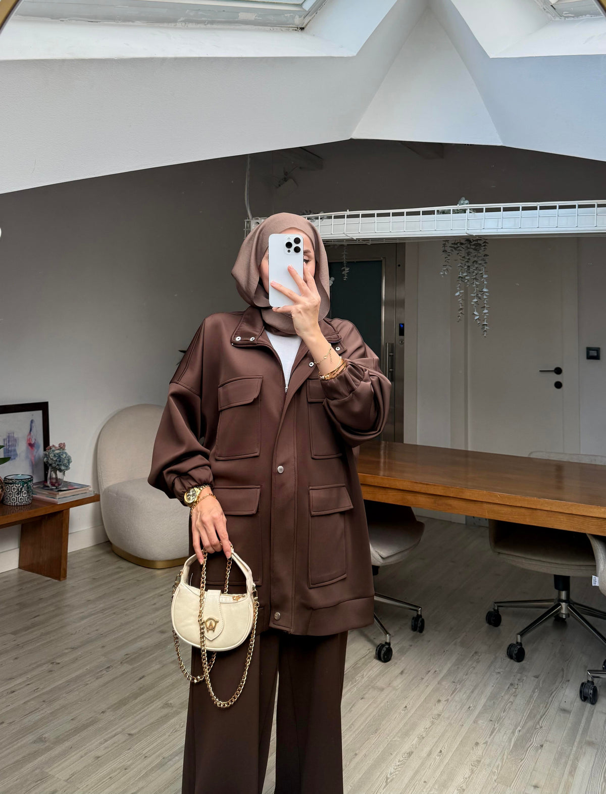 Mia Design Scuba oversized Set brown