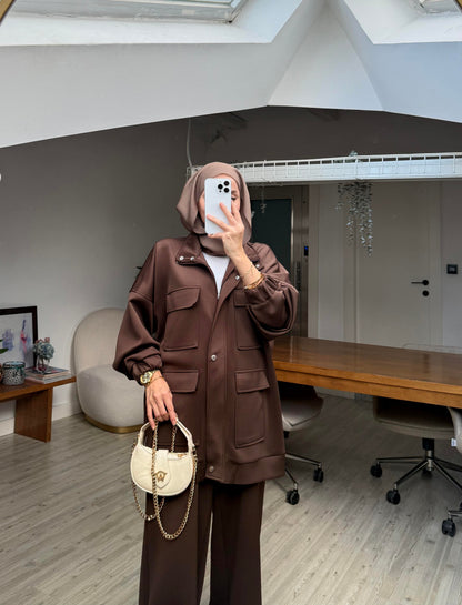 Mia Design Scuba oversized Set brown