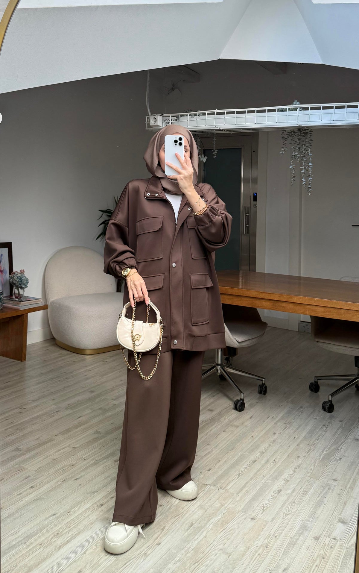 Mia Design Scuba oversized Set brown