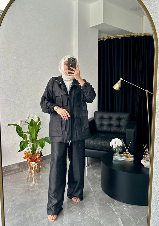 Metallic satin co-ord set
