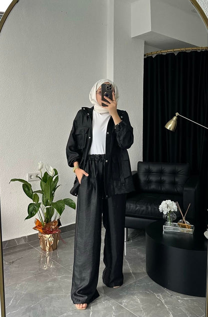 Metallic satin co-ord set