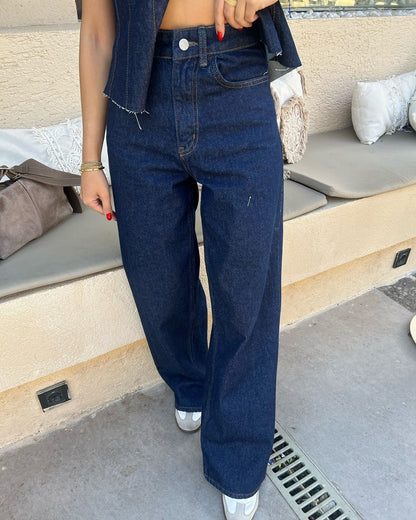 vest with straight leg trouser jeans set