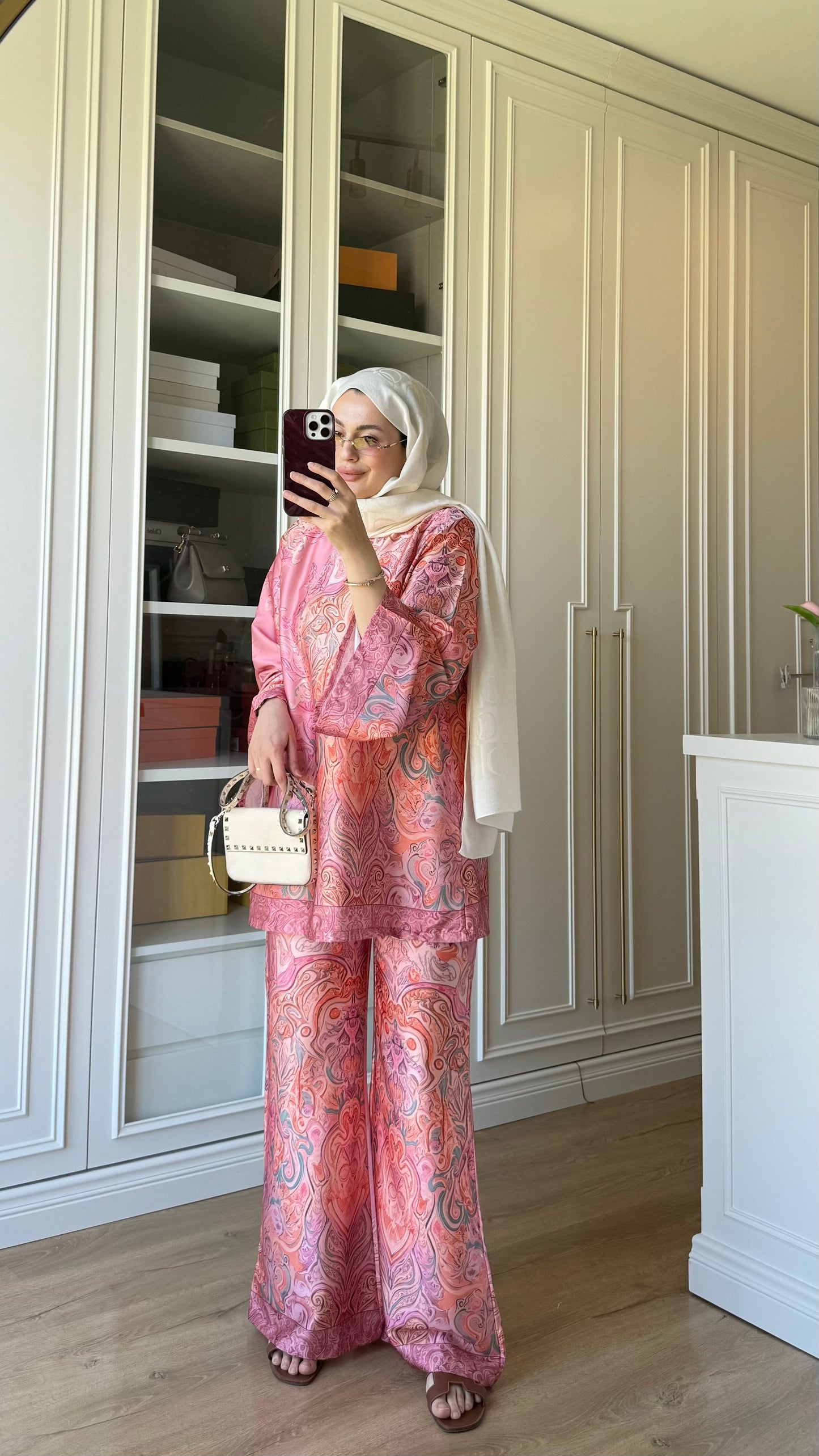 Blush Paisley Satin Co-Ord Set